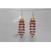 Handmade 18 Kt Yellow Gold chandelie Jhumki Earrings Real Ruby Beads Gemstones